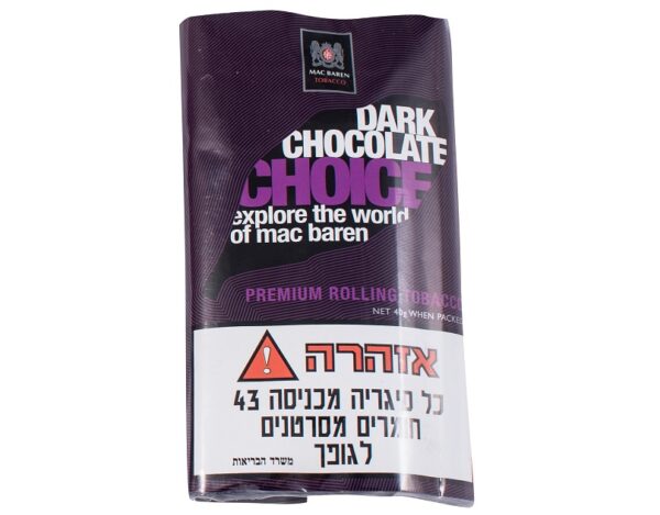 טבק לגילגול 40 גרם מק ברן שוקולד מריר צ'ויס